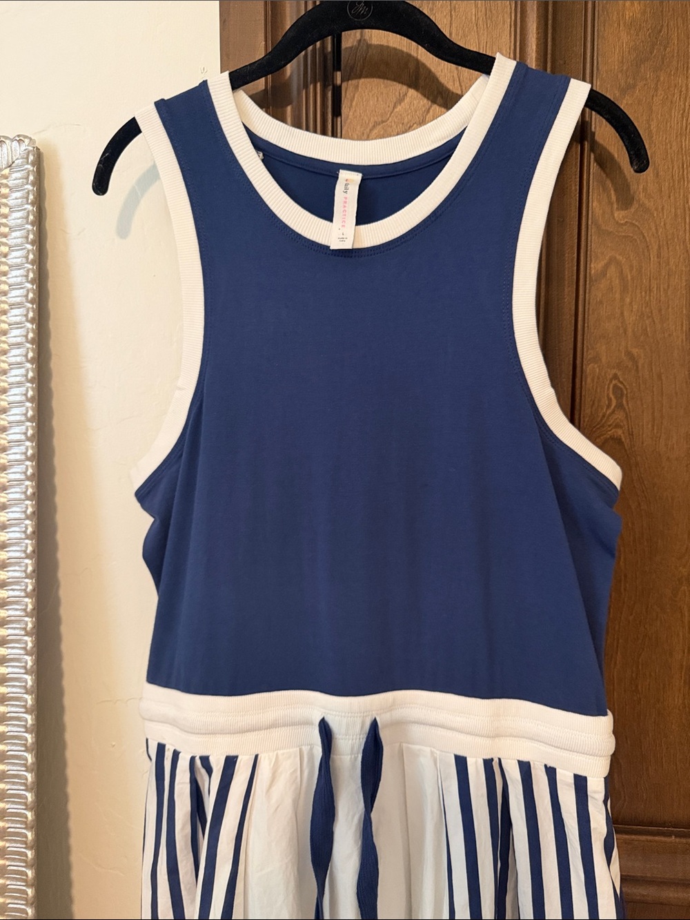 Navy & White Sleeveless Striped  Dress from Anthro - Picture 3 of 5